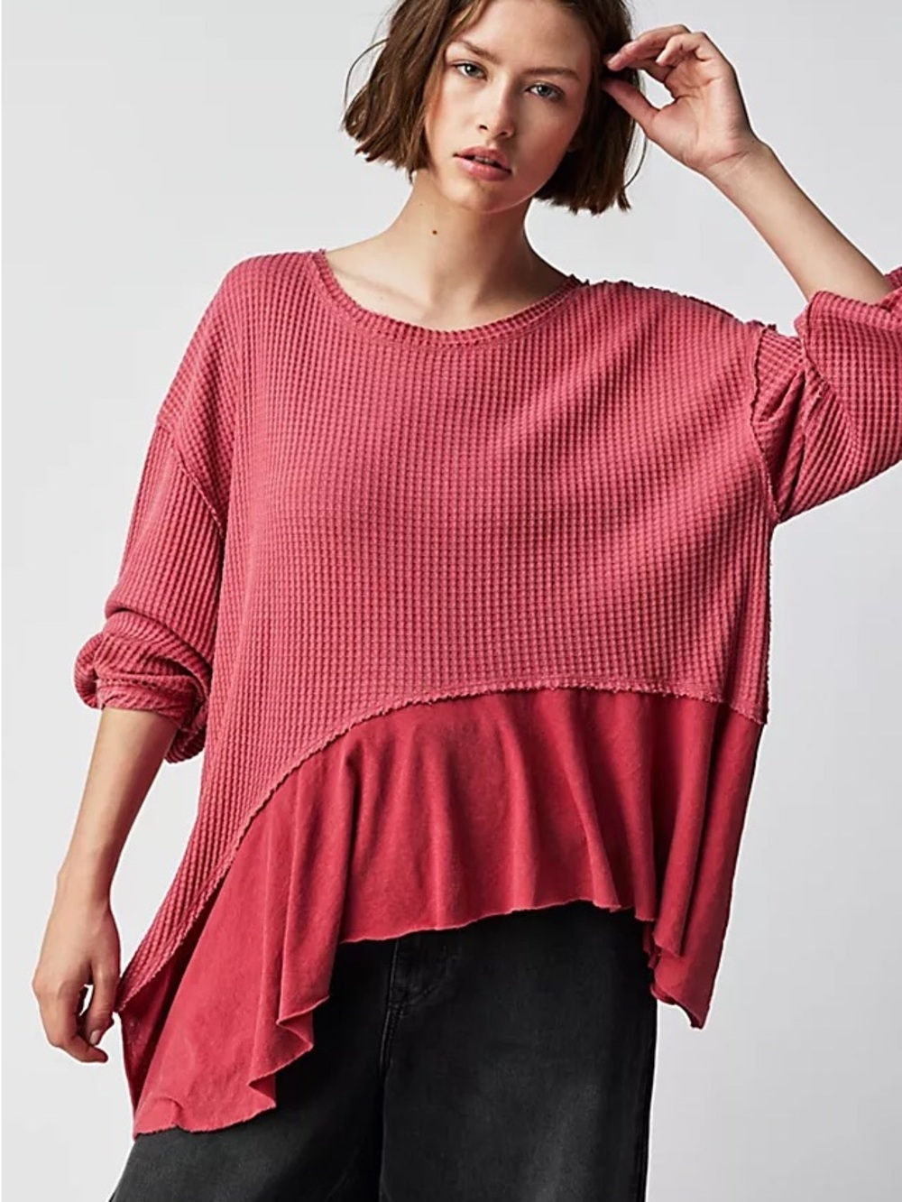 Pink Asymmetrical free people top XS